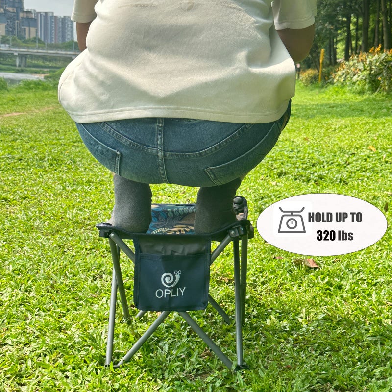 Opliy Camping Stool, 13.5 inch Folding Small Chair Portable Camp Stool for Camping Fishing Hiking Gardening and Beach, Camping Seat with Carry Bag (Green) - Image 5